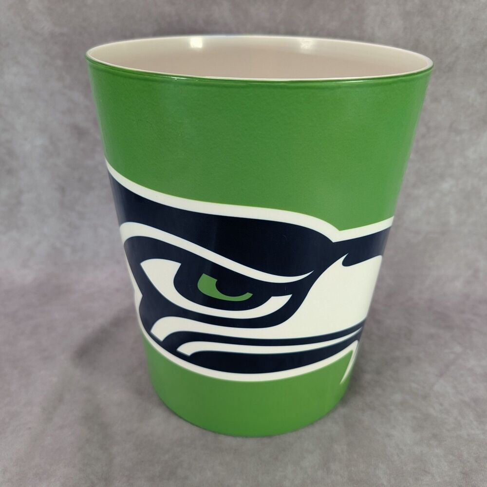 Seattle Seahawks NFL Trash Can Wastebasket Northwest Company Thermoserv Green